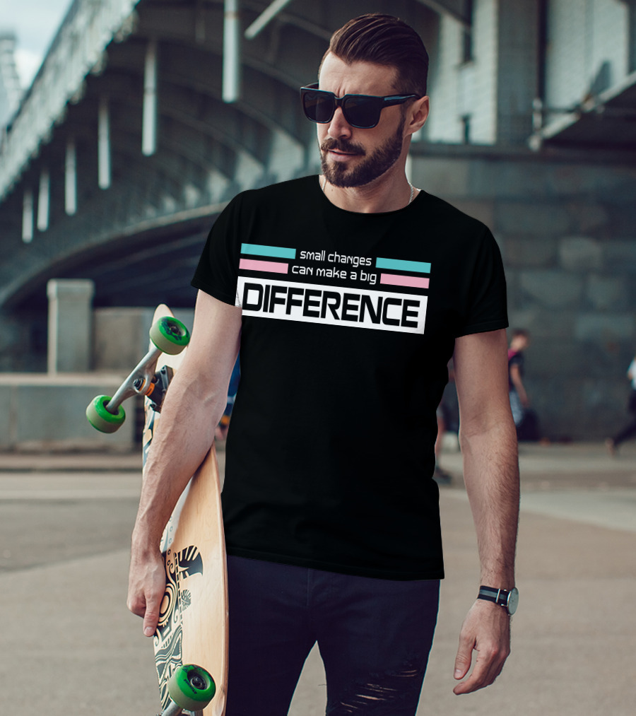Small Changes Can Make A Big Difference Pastel Stripes T-Shirt