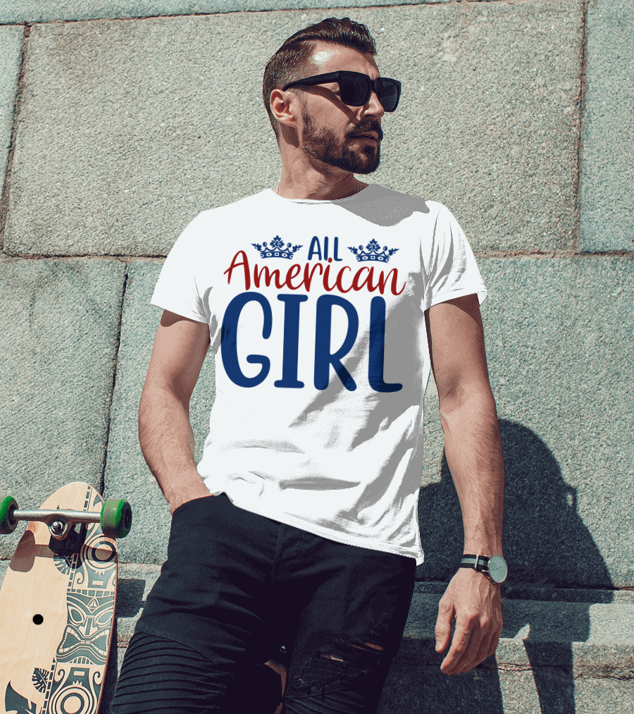 All American Girl With Crown Elements T-Shirt