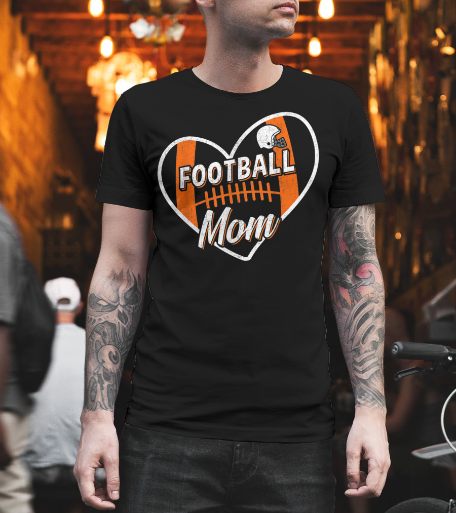 Football Mom Heart Helmet Sport T-Shirt