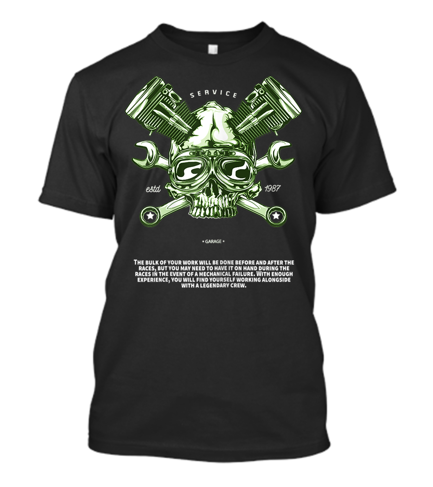 Service Garage Estd 1987 Mechanical Failure Legendary Crew Experience T-Shirt