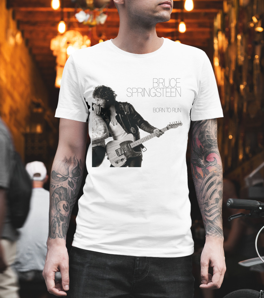 Bruce Springsteen Born To Run Double Sided Retro Music Iconography T-Shirt