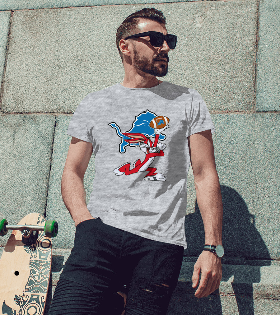Detroit Lions Bunny Chiefs Football Crossover T-Shirt