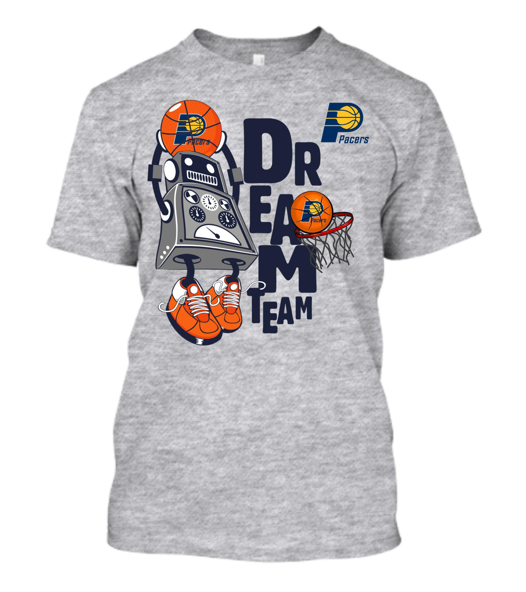 Indiana Pacers Dream Team Robot Basketball Sneakers Hoops T-Shirt