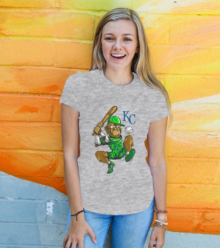 Kansas City Royals Monkey With Bat And Baseball T-Shirt