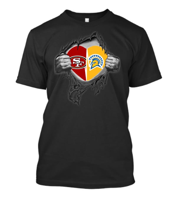 Sf 49ers San Jose State Spartans Heart T-Shirt