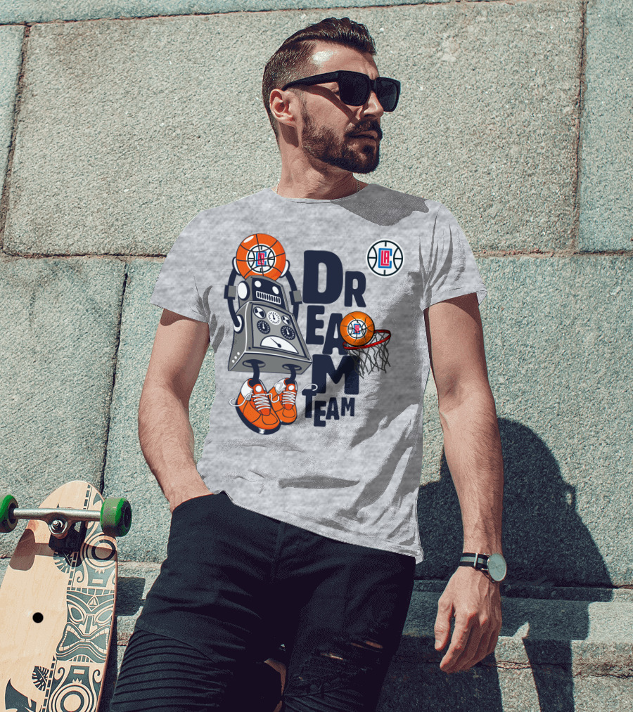 Los Angeles Clippers Dream Team Robot Basketball Fantasy T-Shirt