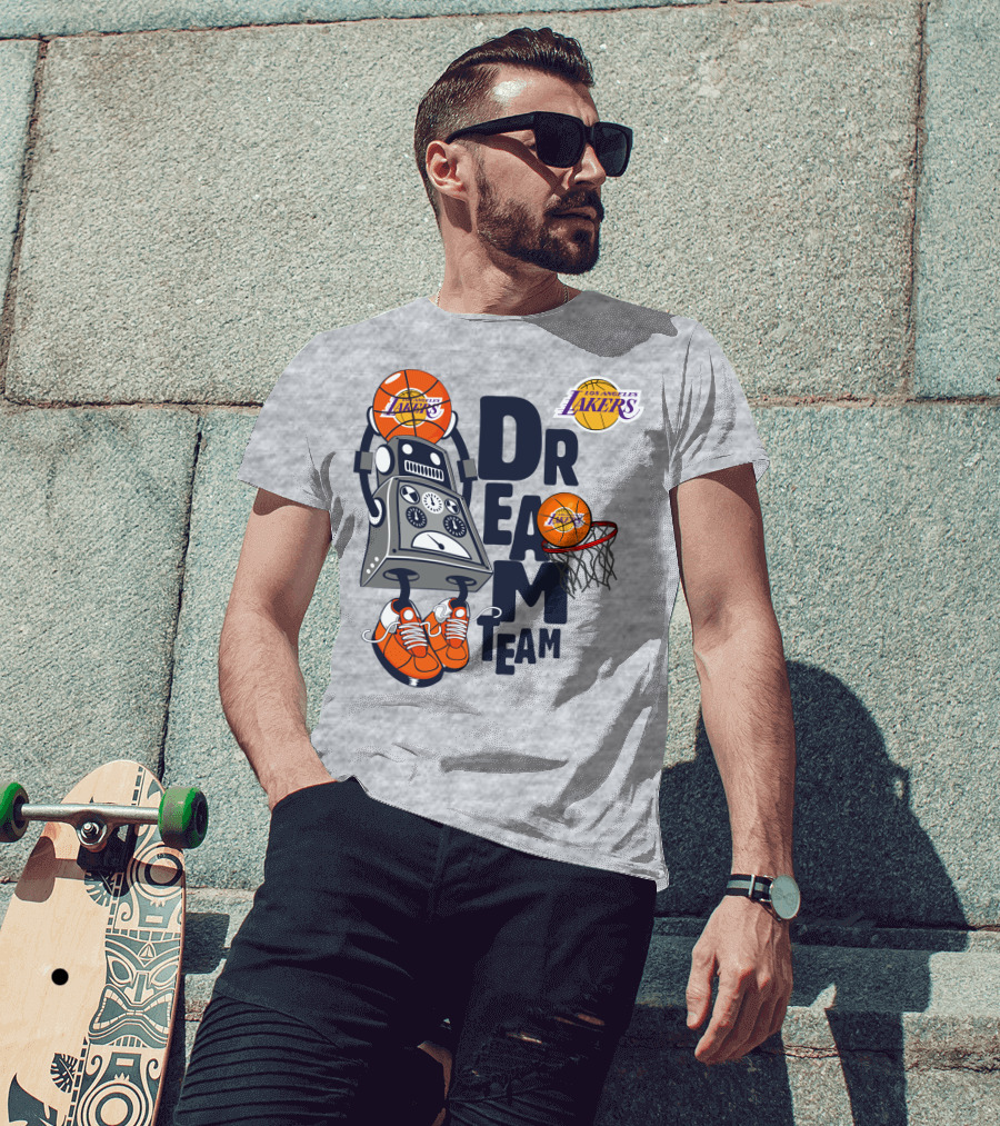 Los Angeles Lakers Dream Team Basketball Robot T-Shirt