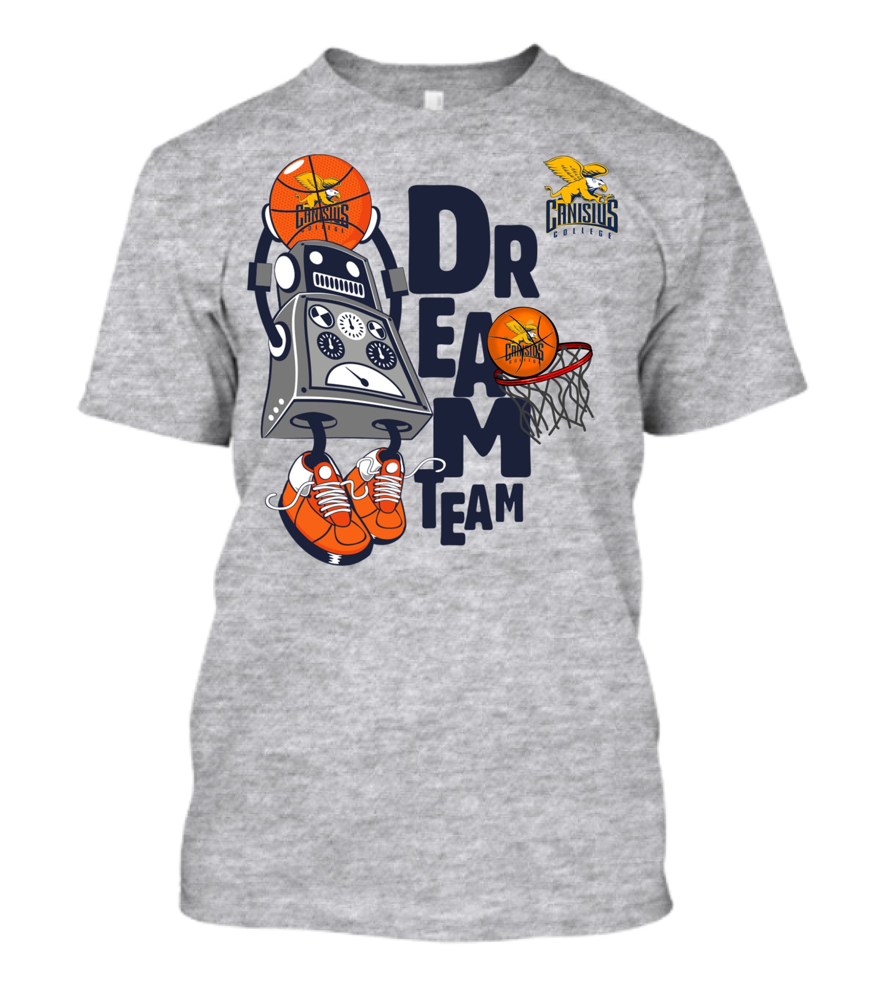 Canisius College Dream Team Basketball Robot Sneakers T-Shirt