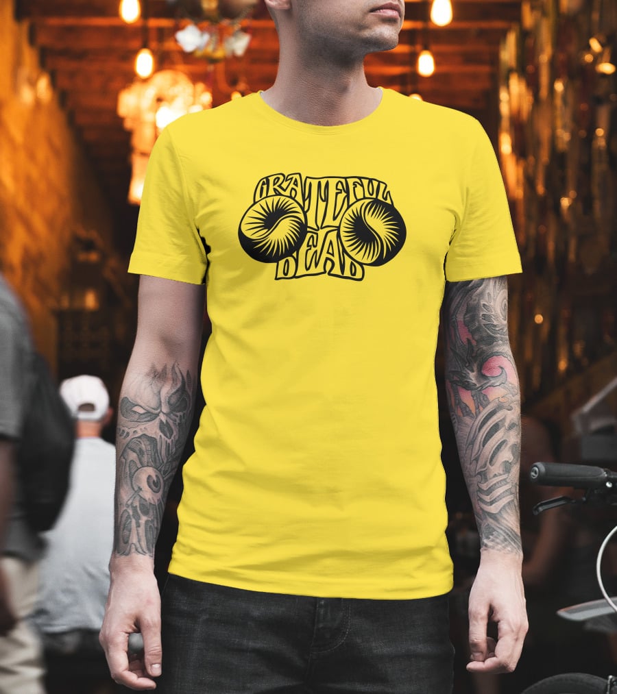 Bo Bushnell Grateful Dead 1967 Psychedelic Text T-Shirt