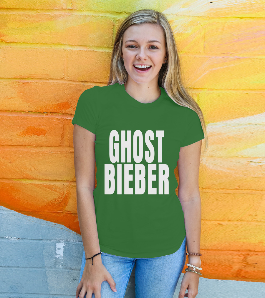 Shop Justin Bieber Music Ghost Bieber Crewneck T-Shirt