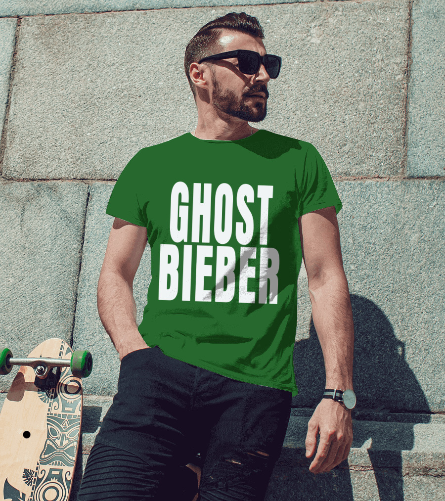 Shop Justin Bieber Music Ghost Bieber Crewneck T-Shirt