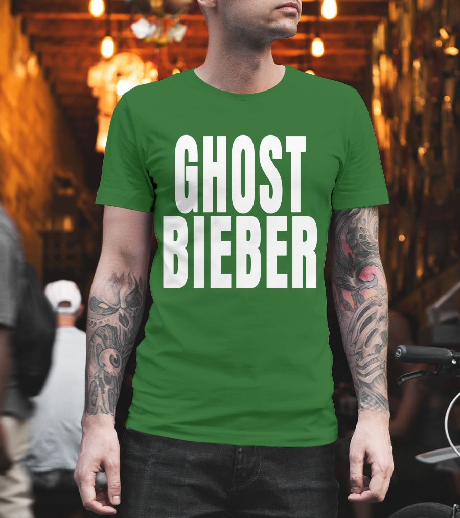 Shop Justin Bieber Music Ghost Bieber Crewneck T-Shirt