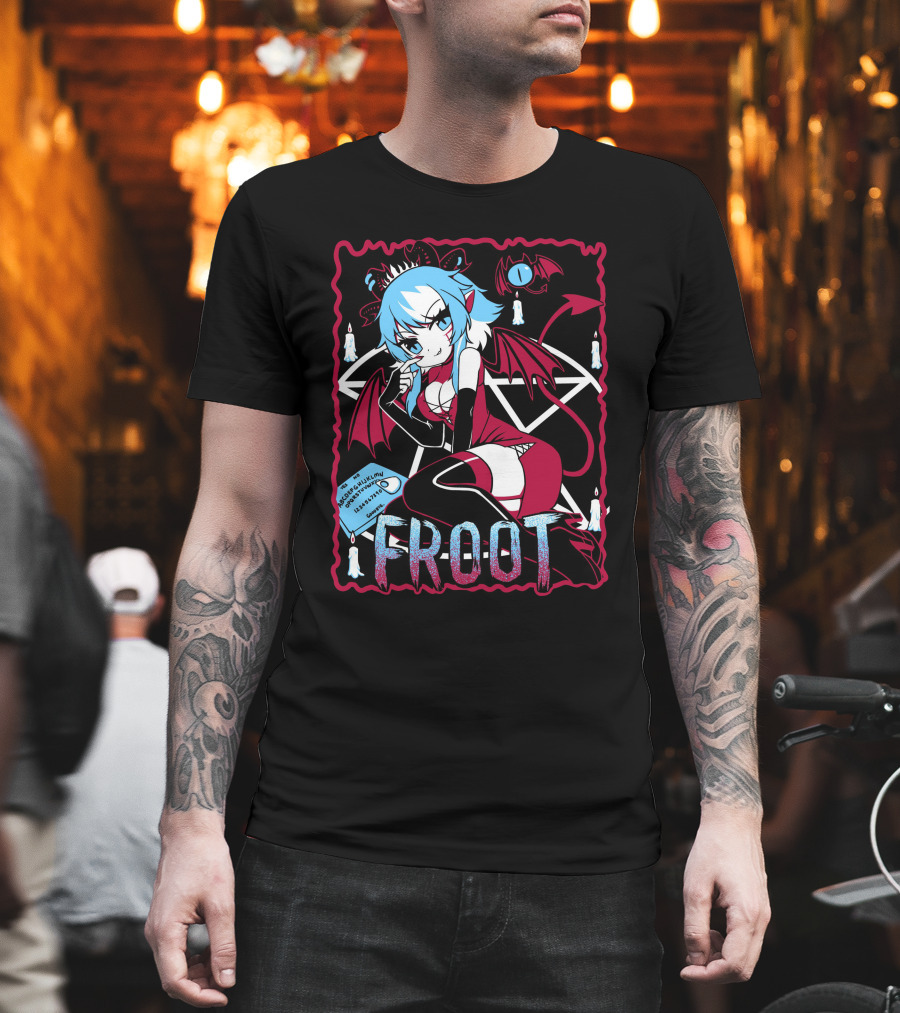 Froot Vtuber Halloween with Pentagram and Demonic Wings T-Shirt