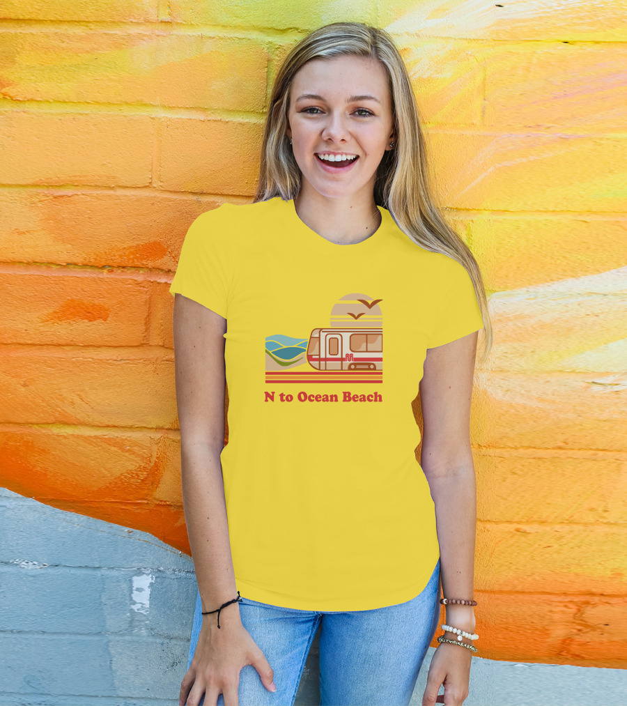 N To Ocean Beach San Francisco Vintage Transit T-Shirt