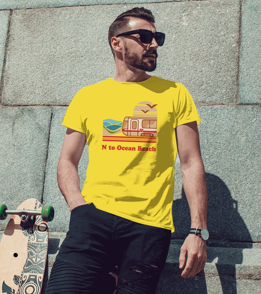 N To Ocean Beach San Francisco Vintage Transit T-Shirt