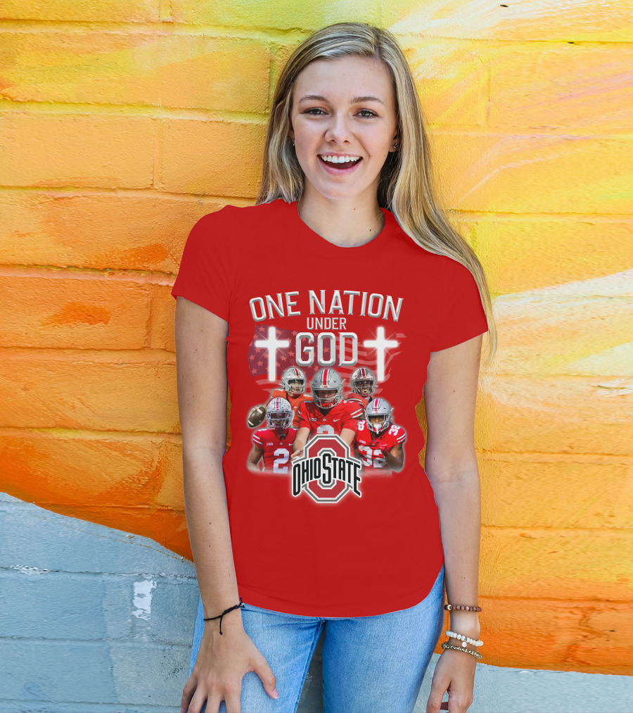 Ohio State Buckeyes One Nation Under God Football T-Shirt