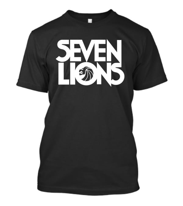 Seven Lions Bold Stacked Text With Lion T-Shirt