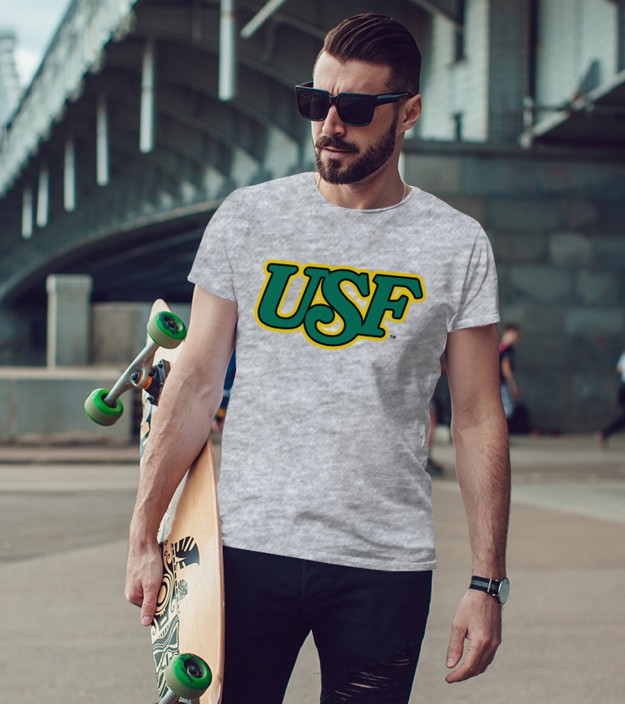 Homefield Apparel Store USF Vintage 1980s USF Logo Gray T-Shirt