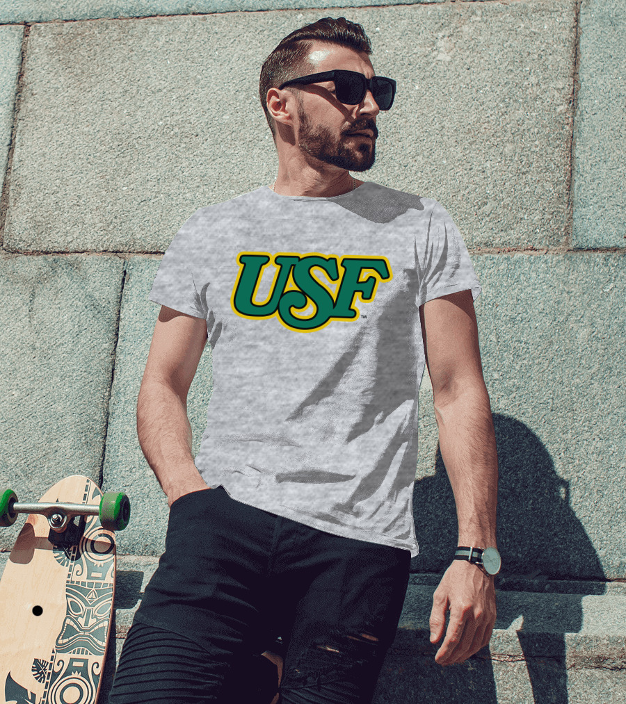 Homefield Apparel Store USF Vintage 1980s USF Logo Gray T-Shirt