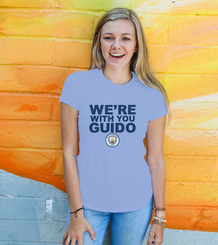 Manchester City We're With You Guido Support Belgian Fan Pep Guardiola Simon Bajkowski T-Shirt