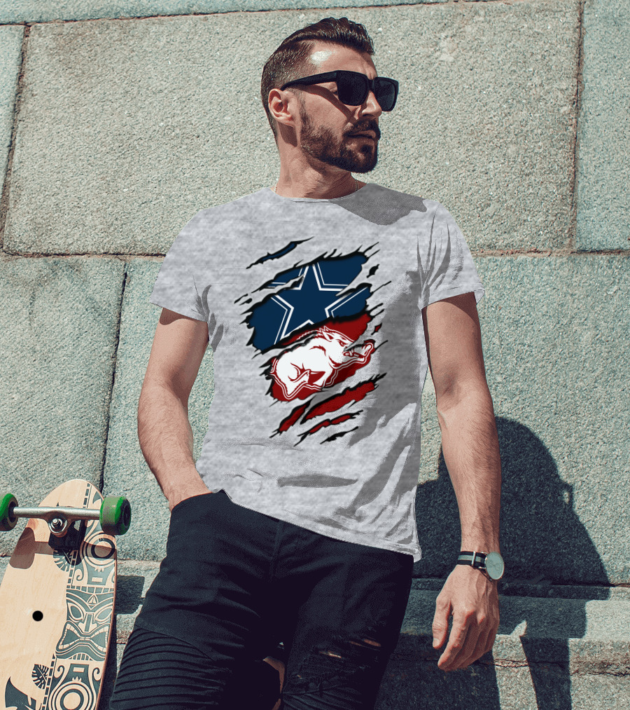 Dallas Cowboys Arkansas Razorbacks Torn T-Shirt