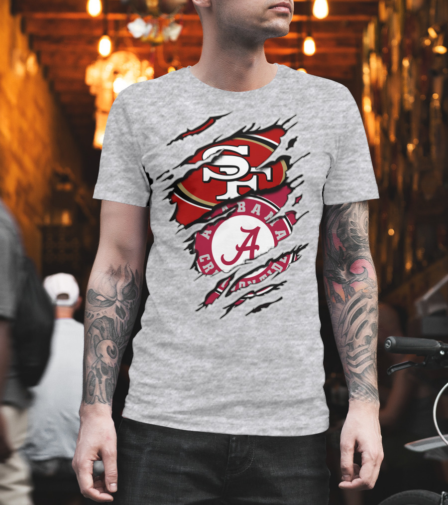 San Francisco 49ers Alabama Crimson Tide Fan Crossover T-Shirt