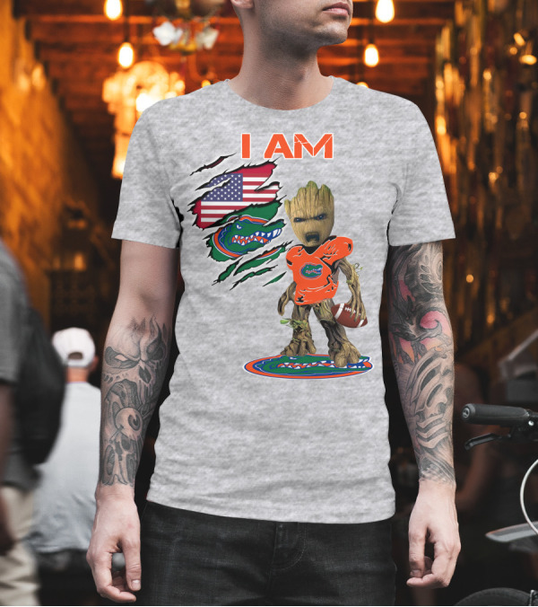 I AM Groot Florida Gators USA Flag Football T-Shirt I AM Groot Florida Gators USA Flag Football T-Shirt