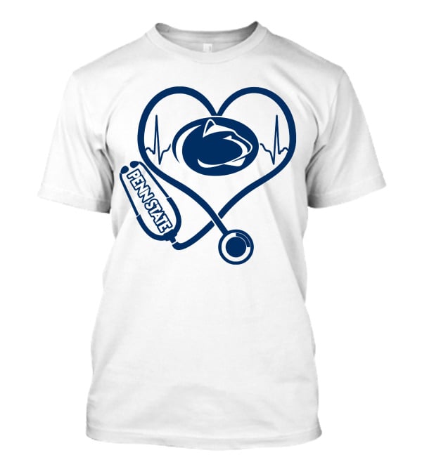 Penn State Nittany Lions Nurse Heartbeat Stethoscope Love T-Shirt