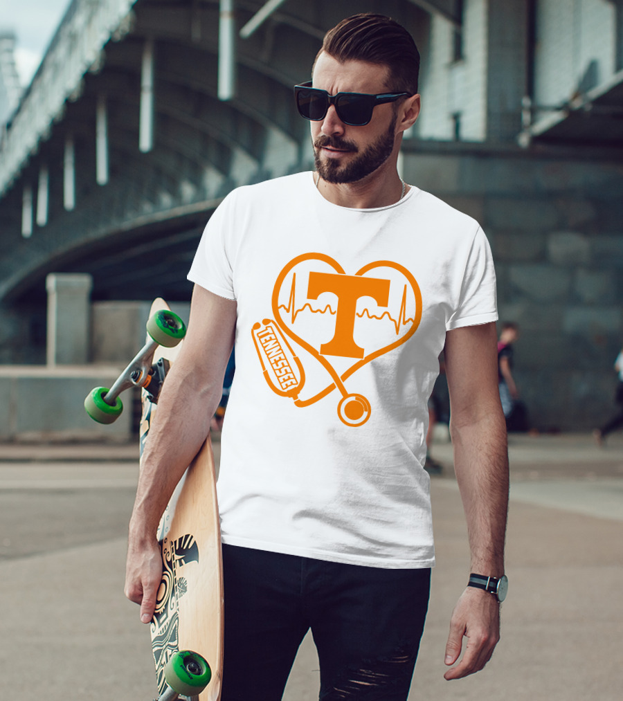 Tennessee Volunteers Nurse Heartbeat Stethoscope T-Shirt