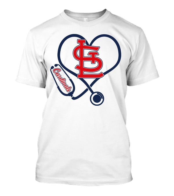 St. Louis Cardinals Nurse Heart Stethoscope Love T-Shirt
