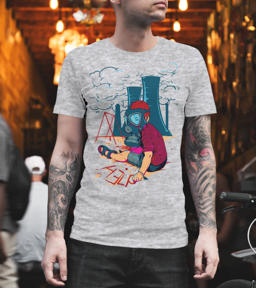 The Cry of the Future Preschool Gas Mask Child Industrial Playground T-Shirt