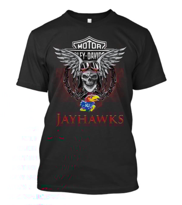 Harley Davidson Motor Skull Jayhawks Ku Kansas Jayhawks T-Shirt