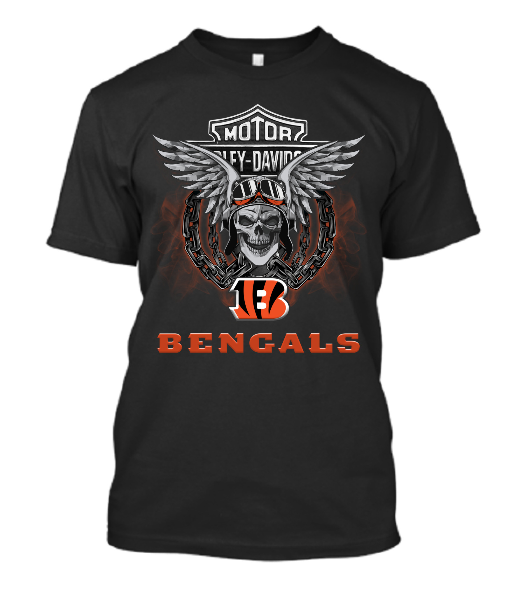 Harley Davidson Motor Biker Bengals 141 Nfl Cincinnati T-Shirt