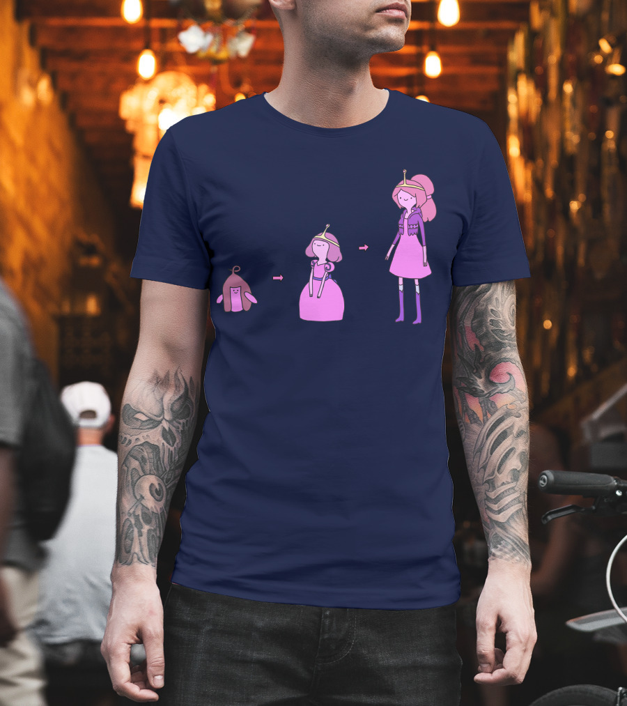 Princess Bubblegum Transformation Evolution Adventure Time T-Shirt
