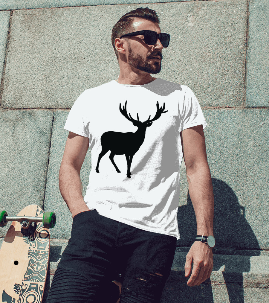 Silhouette Stag Deer Wildlife Nature T-Shirt