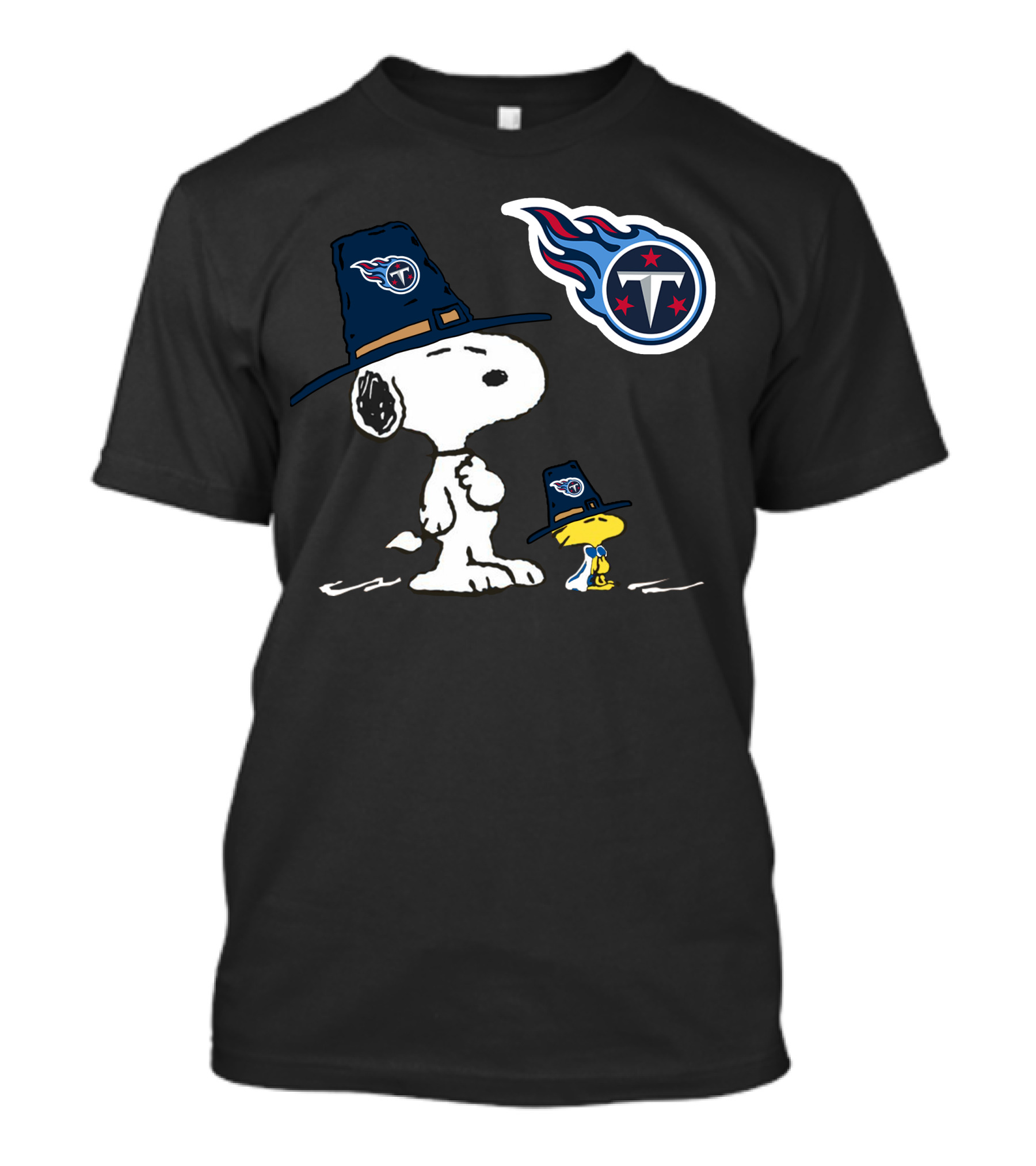 Tennessee Titans Snoopy And Woodstock Pilgrim Hats T-Shirt