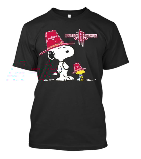 Houston Rockets Snoopy Woodstock Cowboy Hat T-Shirt
