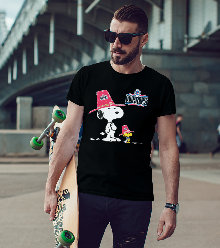 Los Angeles Clippers Snoopy And Woodstock NBA Collaboration T-Shirt