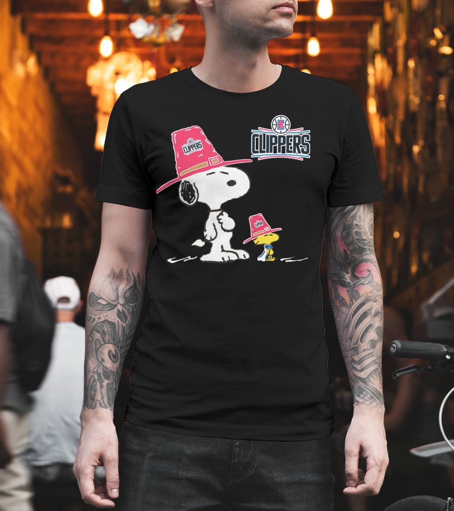 Los Angeles Clippers Snoopy and Woodstock NBA Collaboration T-Shirt