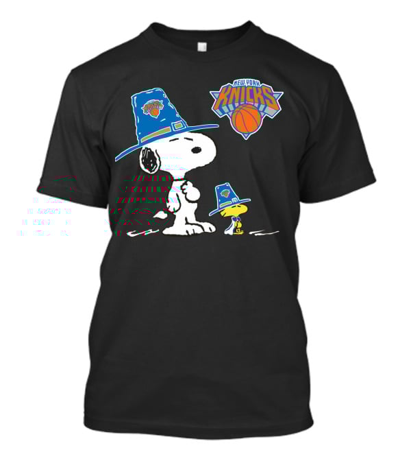 New York Knicks Snoopy And Woodstock Pilgrim Hats T-Shirt