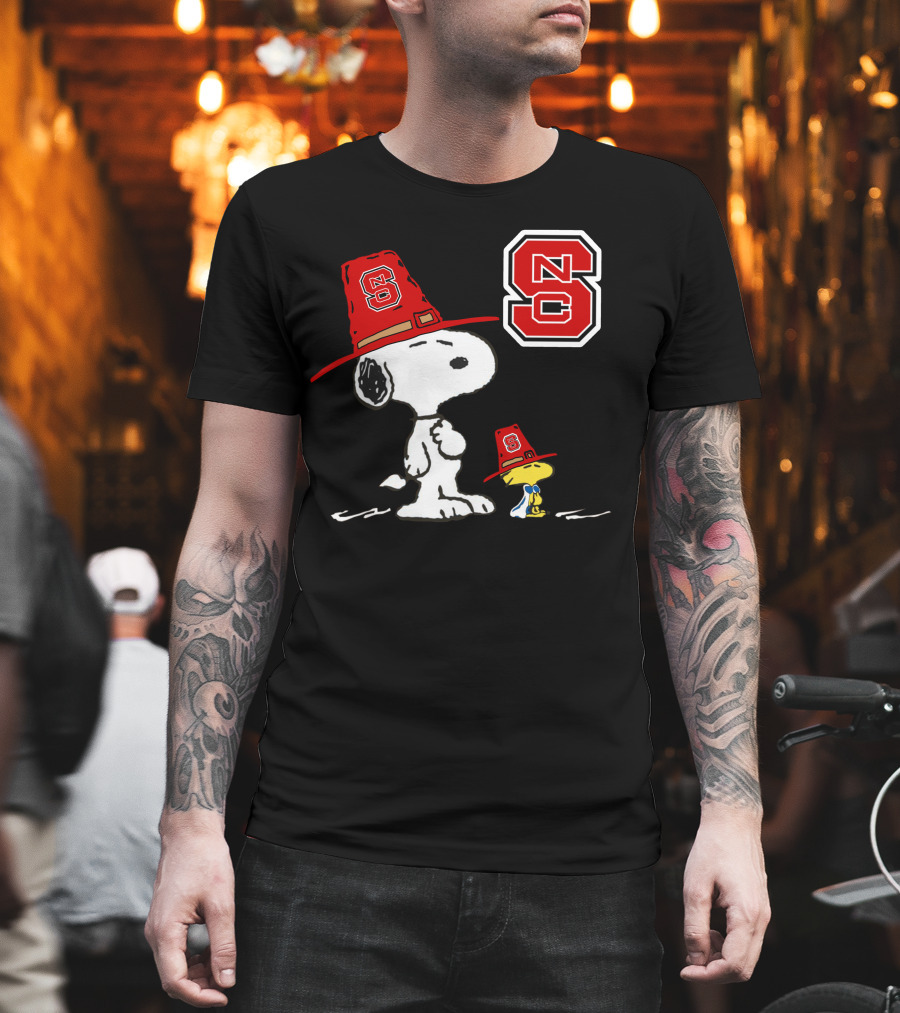 North Carolina State Wolfpack Snoopy Woodstock NC State T-Shirt