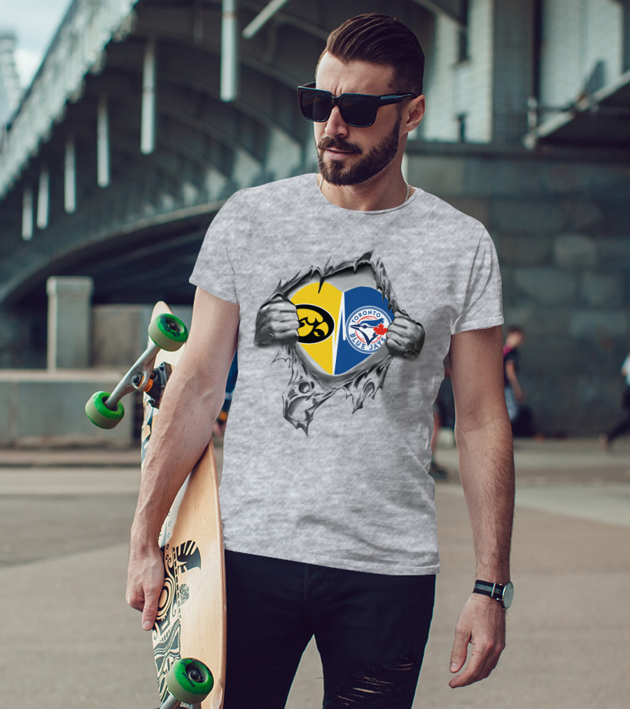 Iowa Hawkeyes Face Off Against Toronto Blue Jays In Unique Showdown T-Shirt