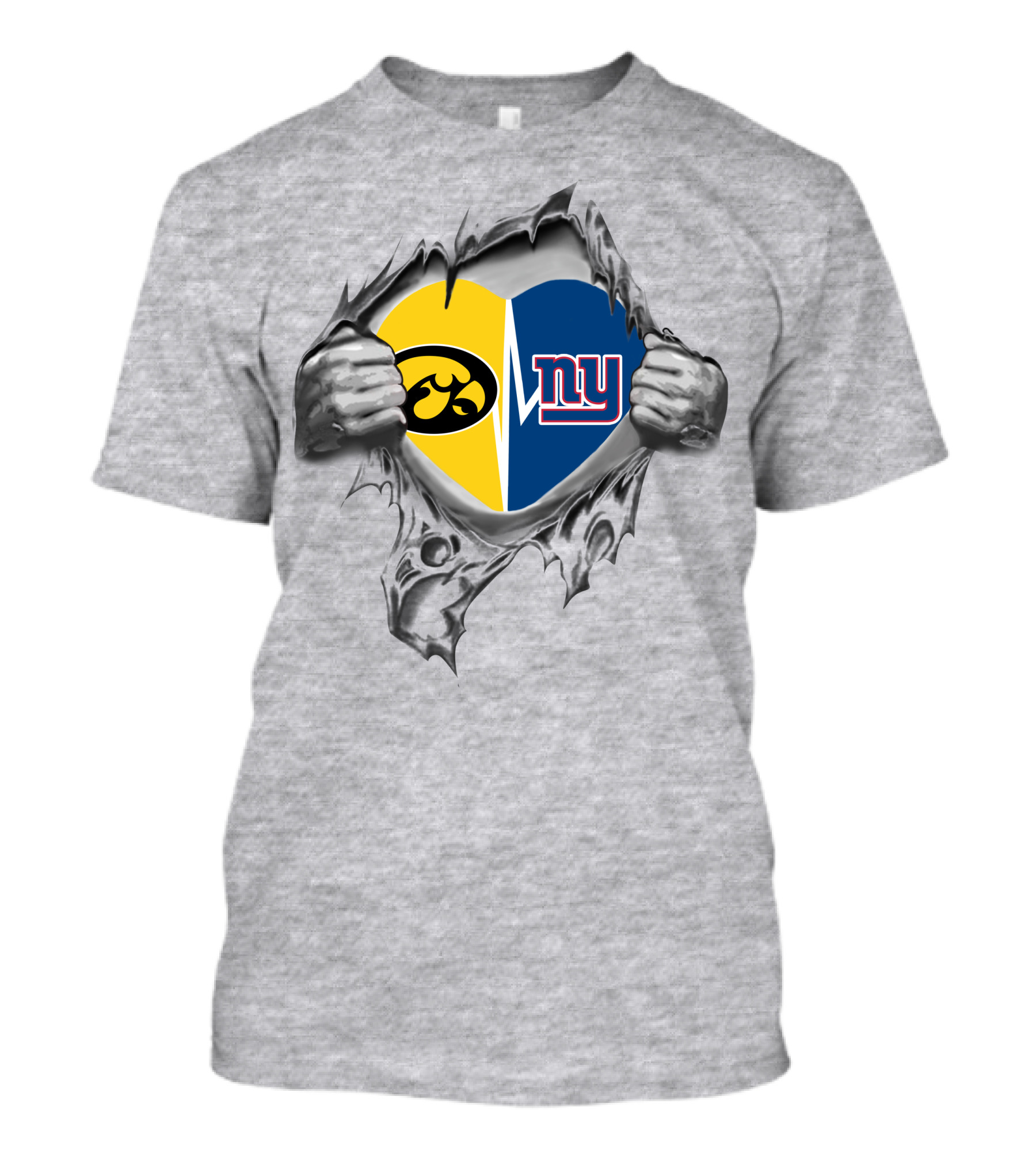 Iowa Hawkeyes New York Giants Heart T-Shirt