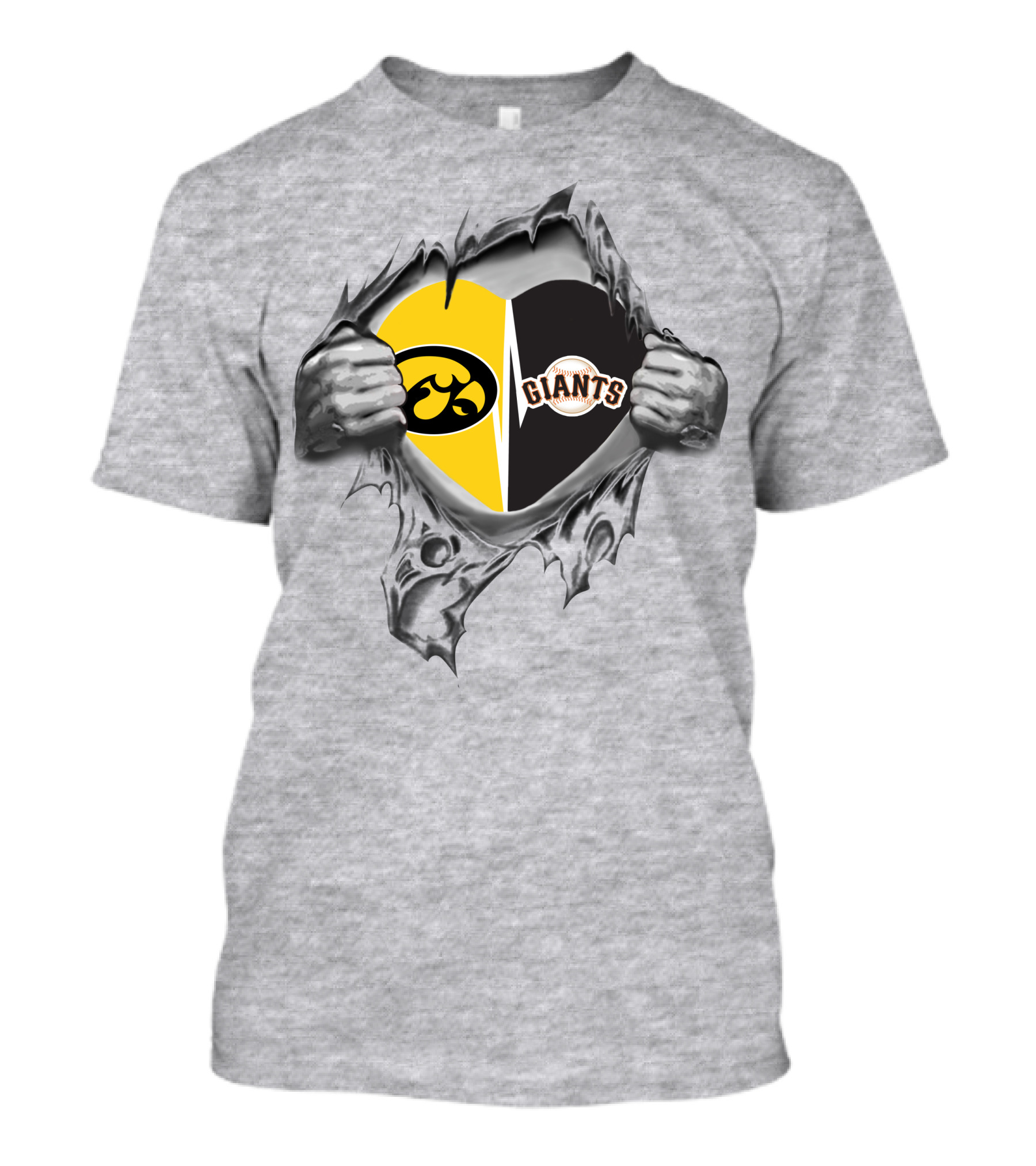 Iowa Hawkeyes San Francisco Giants Heart T-Shirt