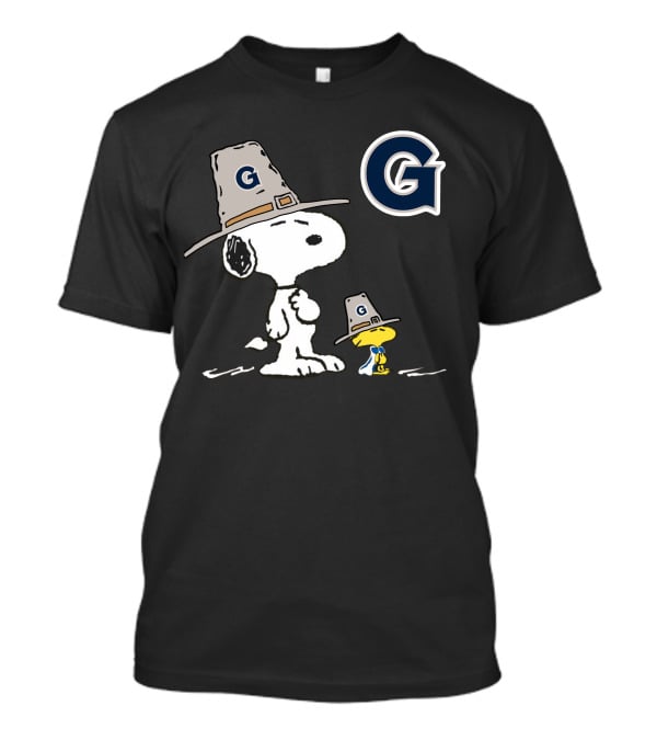 Georgetown Peanuts Snoopy Woodstock Pilgrim Hats T-Shirt