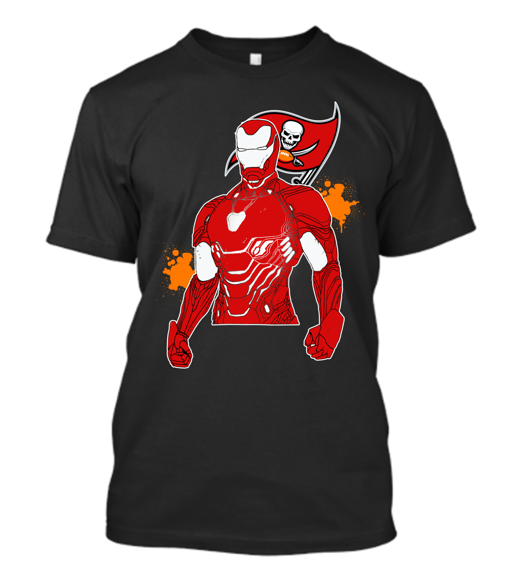 Iron Man Buccaneers Crossover With Skull Flag And Helmet T-Shirt
