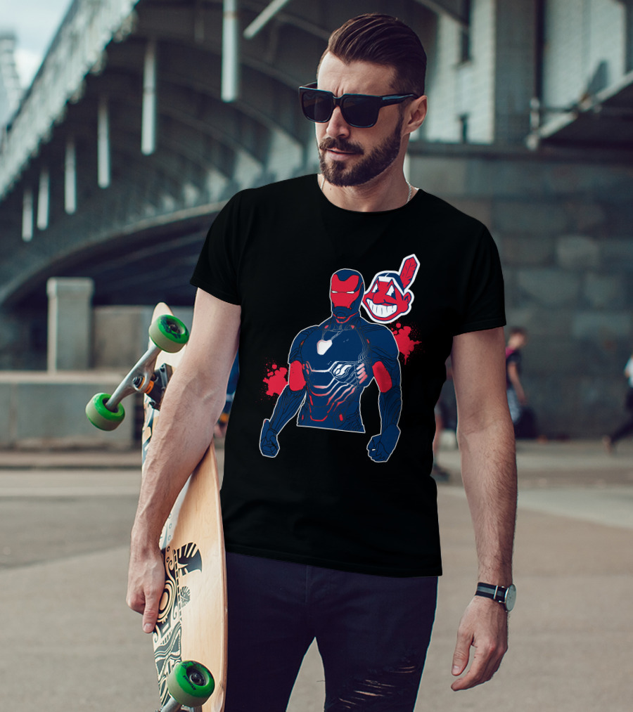Iron Man Cleveland Indians Crossover T-Shirt