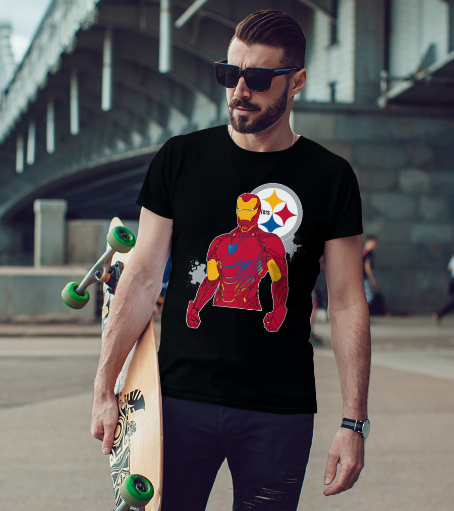 Iron Man With Steelers T-Shirt