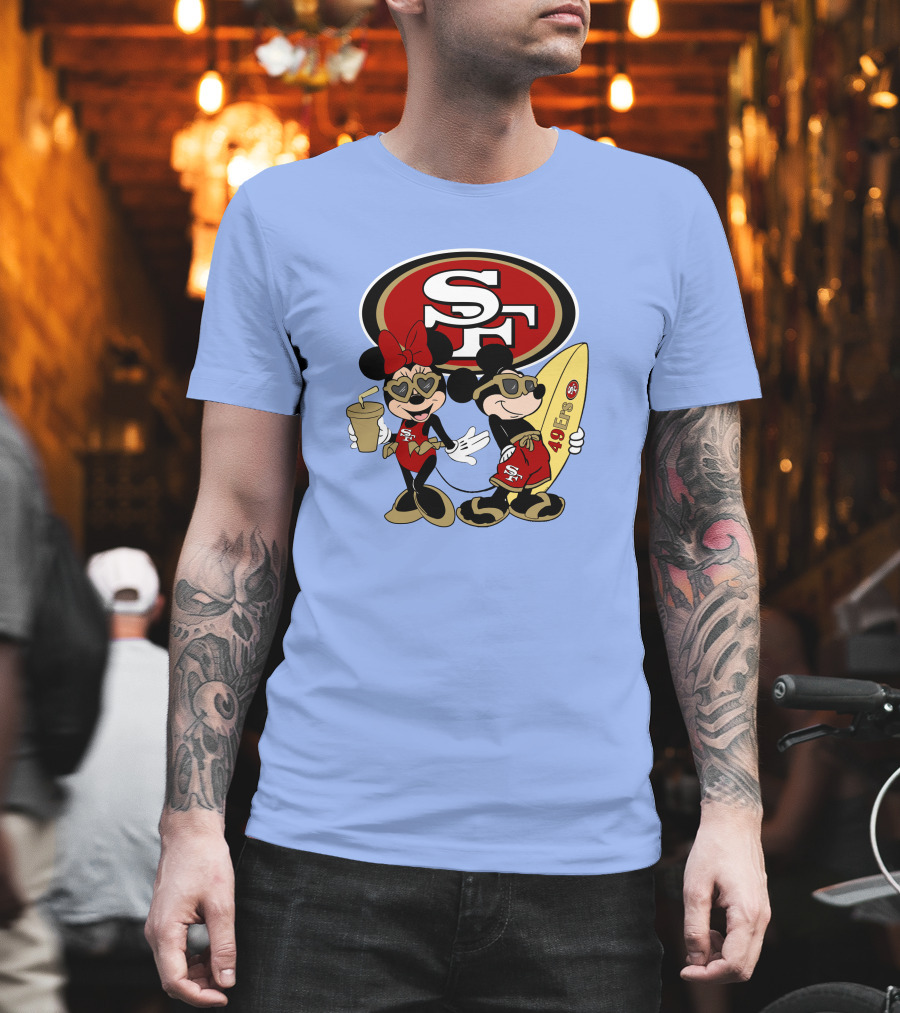 49ers Mickey Minnie Surfing Vacation Sf T-Shirt
