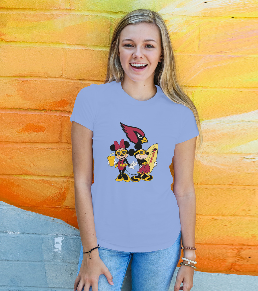 Cardinals Mickey Happy Vacation Surfboarding Fun T-Shirt